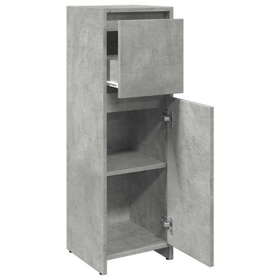 Kylpyhuonekaappi betoninharmaa 30x30x95 cm lastulevy