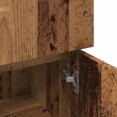 Vanha puu kylpyhuonekaappi Ciang 30x30x95cm (lastulevy)