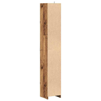 Kylpyhuonekaappi vanhaa puuta 30x30x183,5 cm lastulevy