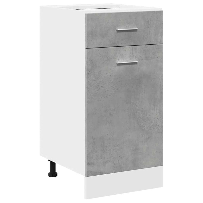 Betoninharmaa alalipastokaappi Pompilas 40x46x81,5cm (lastulevy)