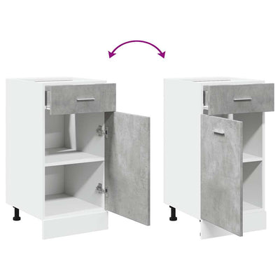 Alalipastokaappi betoninharmaa 40x46x81,5 cm lastulevy