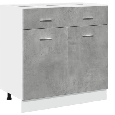 Alalipastokaappi betoninharmaa 80x46x81,5 cm lastulevy