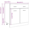 Alalipastokaappi betoninharmaa 80x46x81,5 cm lastulevy