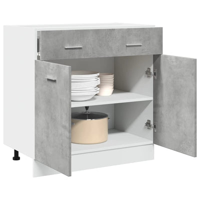 Alalipastokaappi betoninharmaa 80x46x81,5 cm lastulevy