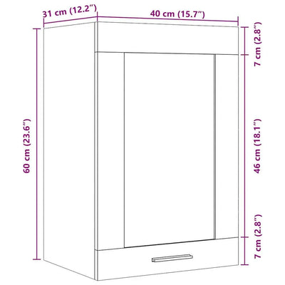 Tammi riippuva lasikaappi käsityöläinen Pompilas 40x31x60cm (puinen)