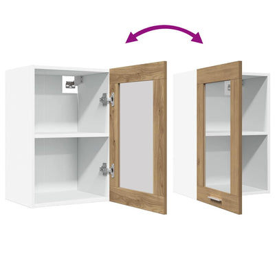 Tammi riippuva lasikaappi käsityöläinen Pompilas 40x31x60cm (puinen)