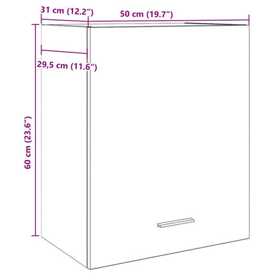 ripustuskaappi käsityöläinen tammi 50x31x60 cm tekninen puu