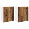 Seinäkaapit 2 kpl Vanha Puu 50x31x60 cm lastulevy