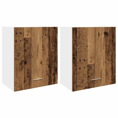 Seinäkaapit 2 kpl Vanha Puu 50x31x60 cm lastulevy