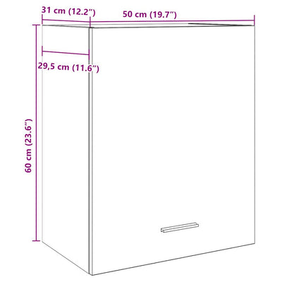 Seinäkaapit 2 kpl Vanha Puu 50x31x60 cm lastulevy