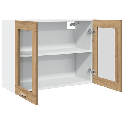 Riippuva lasikaappi Käsityöläinen tammi 80x31x60cm tekninen puu