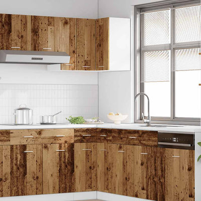 Vanha puu riippuva kulmakaappi Pompilas 57x57x60cm (puinen)