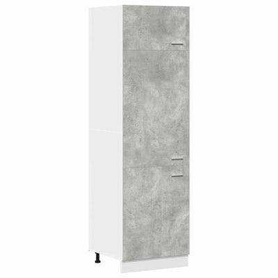 Kaappi jääkaapille betoninharmaa 60x57x207 cm lastulevy