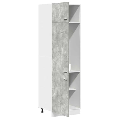 Kaappi jääkaapille betoninharmaa 60x57x207 cm lastulevy