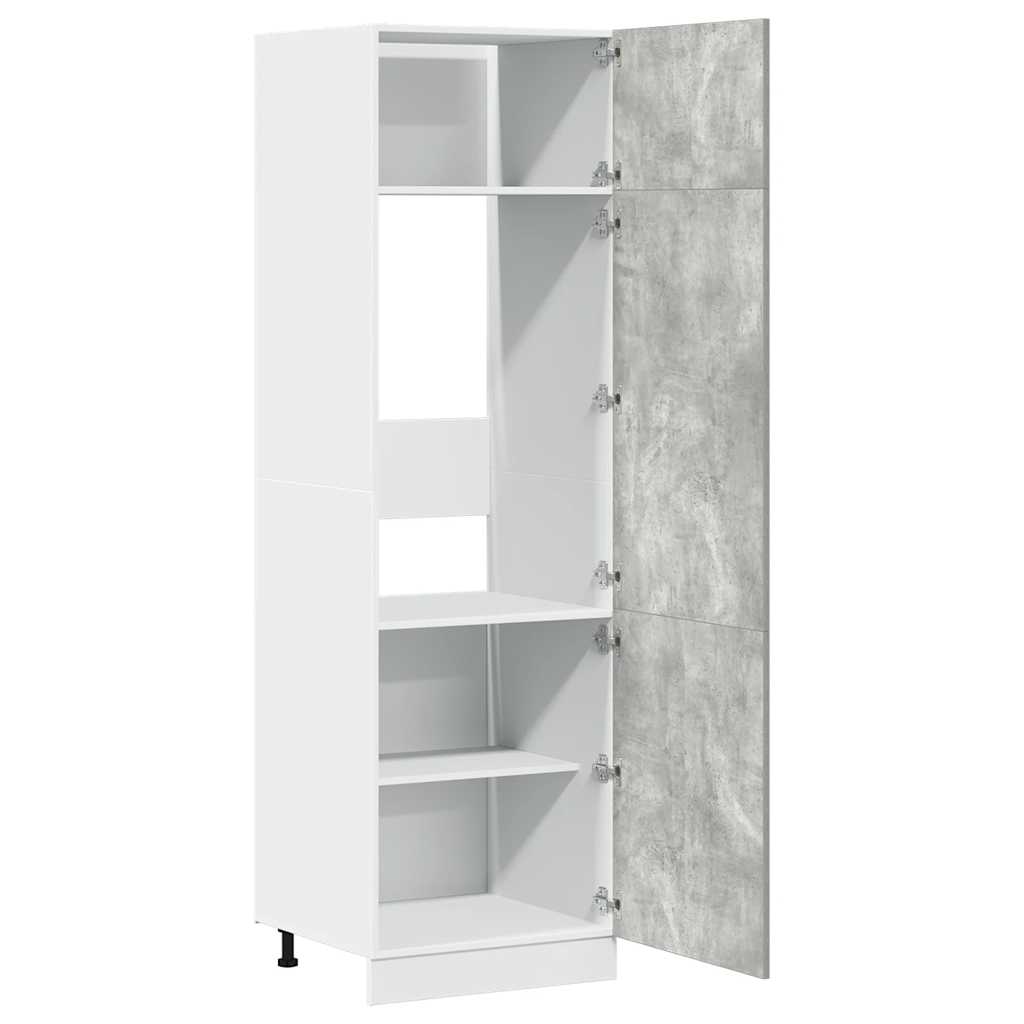 Betoninharmaa kaappi jääkaapille Pompilas 60x57x207cm (lastulevy)