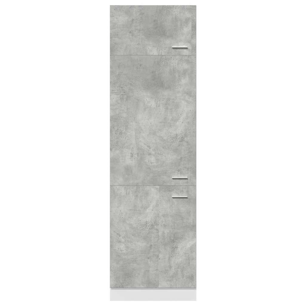 Betoninharmaa kaappi jääkaapille Pompilas 60x57x207cm (lastulevy)
