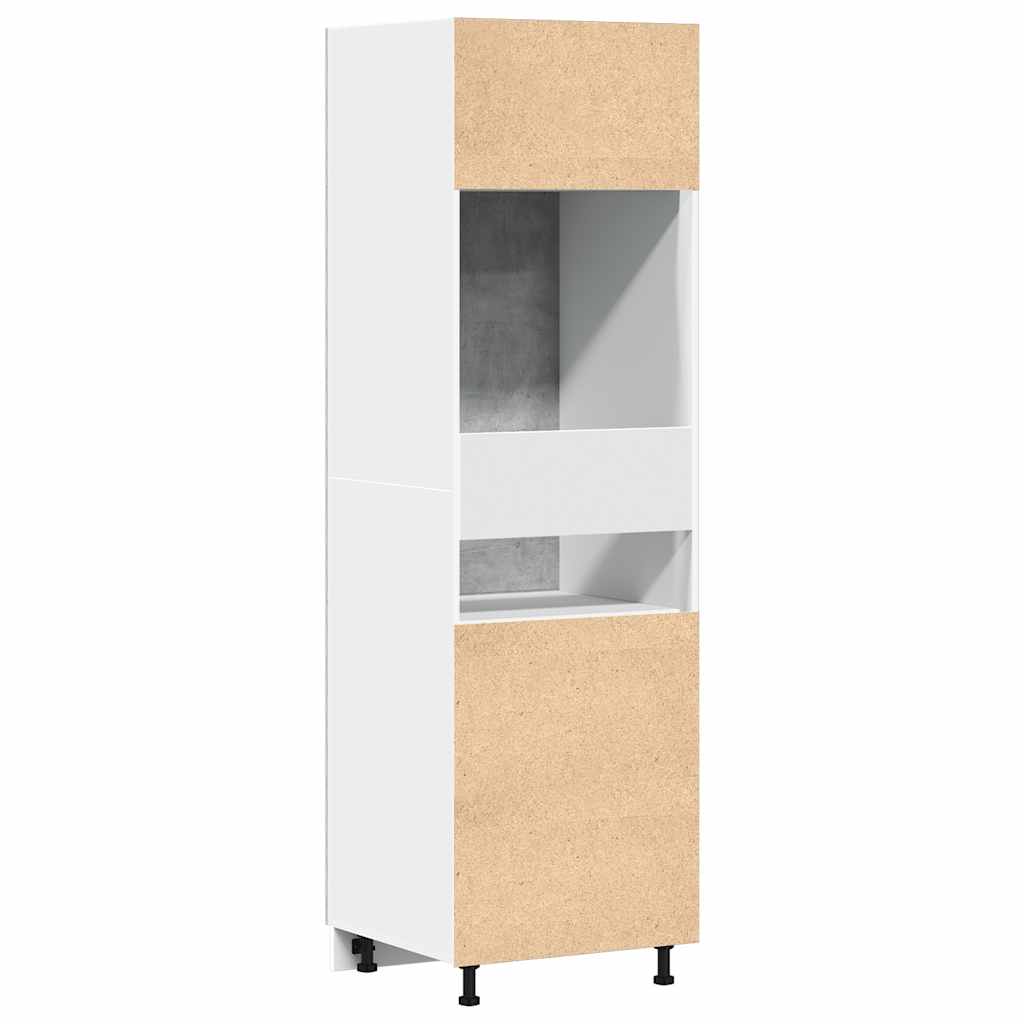 Betoninharmaa kaappi jääkaapille Pompilas 60x57x207cm (lastulevy)