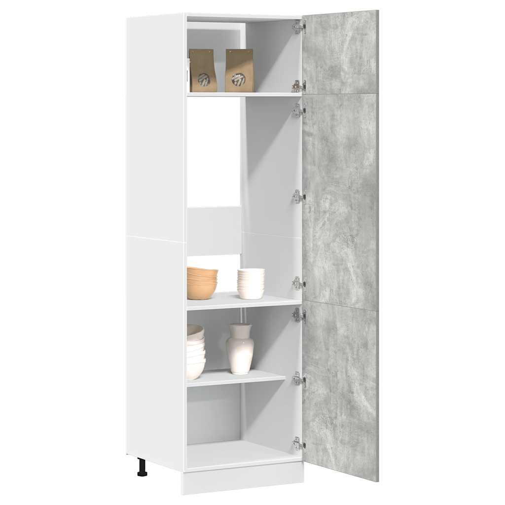 Betoninharmaa kaappi jääkaapille Pompilas 60x57x207cm (lastulevy)