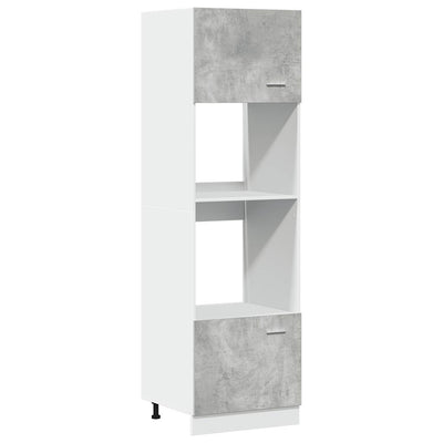 Mikroaaltouunin kaappi betoninharmaa 60x57x207 cm lastulevy