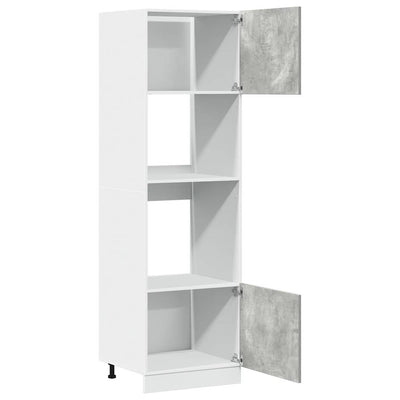 Mikroaaltouunin kaappi betoninharmaa 60x57x207 cm lastulevy