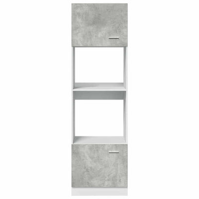 Mikroaaltouunin kaappi betoninharmaa 60x57x207 cm lastulevy