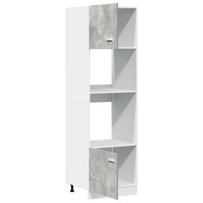 Mikroaaltouunin kaappi betoninharmaa 60x57x207 cm lastulevy