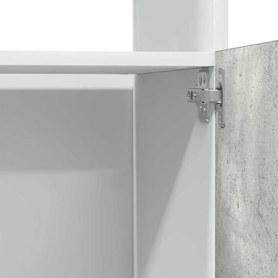 Mikroaaltouunin kaappi betoninharmaa 60x57x207 cm lastulevy