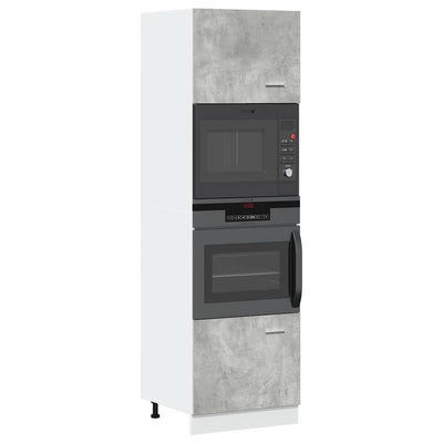 Betoninharmaa mikroaaltouunin kaappi Pompilas 60x57x207cm (lastulevy)