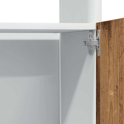 Vanha puu mikroaaltouunin kaappi Pompilas 60x57x207cm (lastulevy)