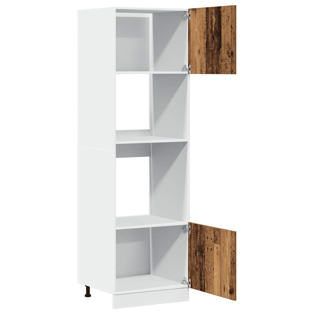 Vanha puu mikroaaltouunin kaappi Pompilas 60x57x207cm (lastulevy)
