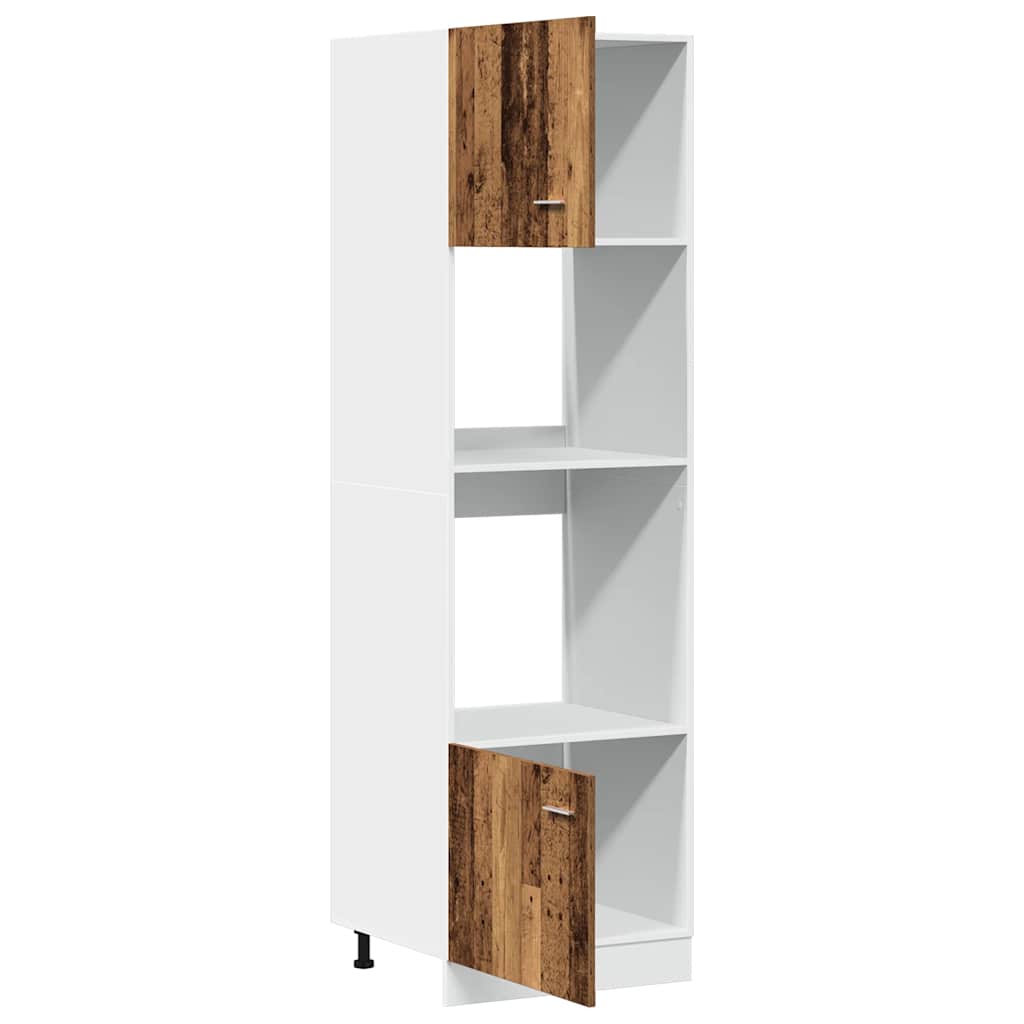Vanha puu mikroaaltouunin kaappi Pompilas 60x57x207cm (lastulevy)