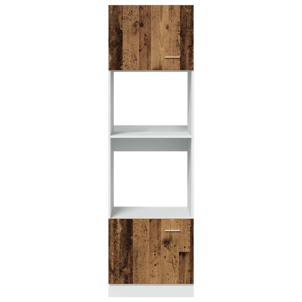 Vanha puu mikroaaltouunin kaappi Pompilas 60x57x207cm (lastulevy)