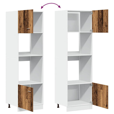 Vanha puu mikroaaltouunin kaappi Pompilas 60x57x207cm (lastulevy)