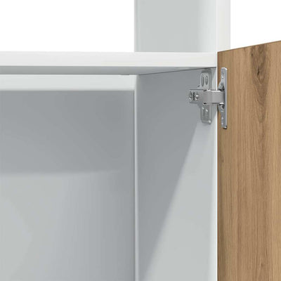 Käsityöläinen tammi kaappi mikroaaltouunille Pompilas 60x57x207cm