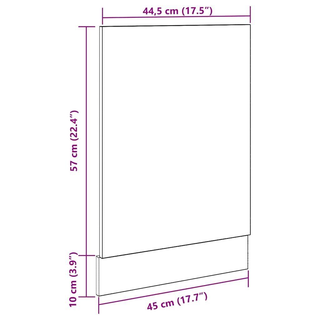Vanha puu astianpesukoneen paneeli Pompilas 45x3x67cm (lastulevy)