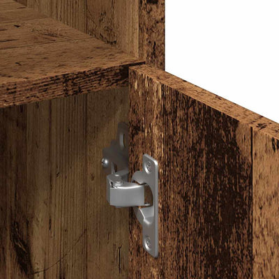 Vanha puu kylpyhuonekaappi Staji 30x30x179cm (lastulevy)