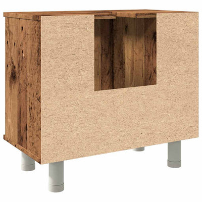 Kylpyhuonekaappi vanhaa puuta 60x32x53,5 cm lastulevy
