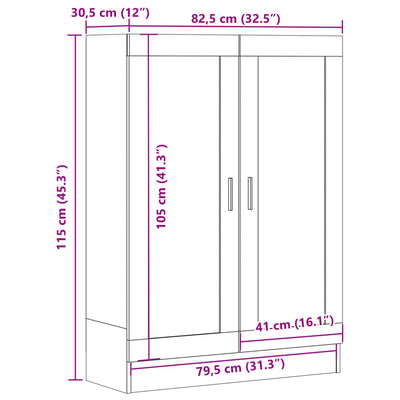 Kirjakaappi artesaani tammi 82,5x30,5x115 cm tekninen puu
