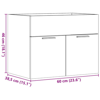Allaskaappi Sonoma-tammi 60x38,5x46 cm lastulevy