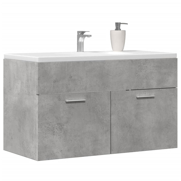 Allaskaappi korkeakiilto betoninharmaa 80x38,5x46 cm lastulevy