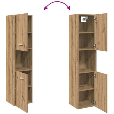 Kylpyhuoneen seinäkaappi artesaani Anghil 30x30x130cm (puinen)