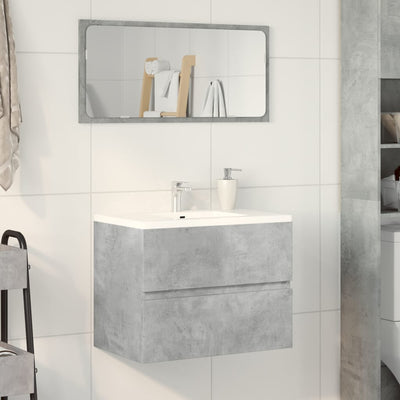 Kylpyhuoneen kaappi betoninharmaa 60x38,5x45 cm tekninen puu