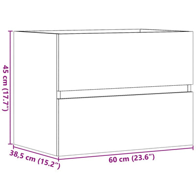 Kylpyhuoneen kaappi betoninharmaa 60x38,5x45 cm tekninen puu