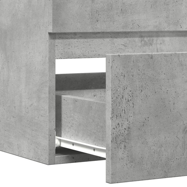 Kylpyhuoneen seinäkaappi betoninharm 80x38,5x45 cm tekninen puu