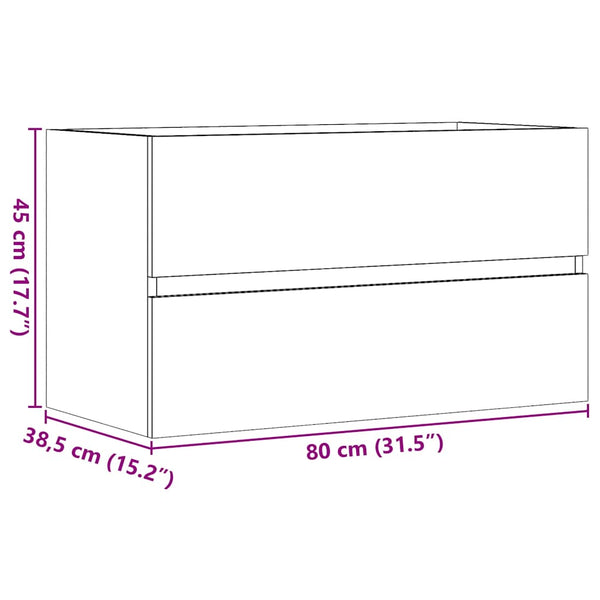 Kylpyhuoneen seinäkaappi artesaani 80x38,5x45 cm tekninen puu