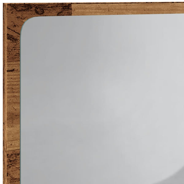 Kylpyhuoneen peili LED-valoilla vanha puu 60x8,5x38 cm