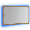 Kylpyhuoneen peili LED-valoilla artesaani tammi 60x8,5x38 cm