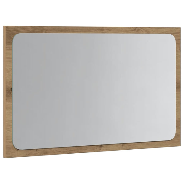 Kylpyhuoneen peili LED-valoilla artesaani tammi 60x8,5x38 cm