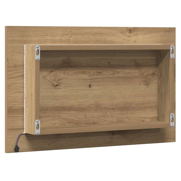Kylpyhuoneen peili LED-valoilla artesaani tammi 60x8,5x38 cm