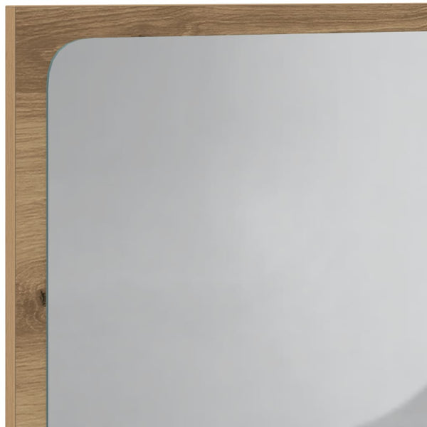 Kylpyhuoneen peili LED-valoilla artesaani tammi 60x8,5x38 cm